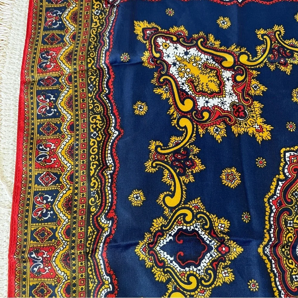 Vintage 90s Classic Tapestry Paisley Style Scarf Top - Picture 8 of 10